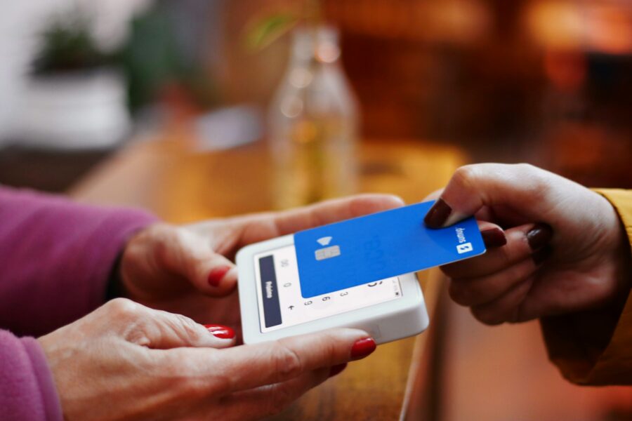 Person using a credit card